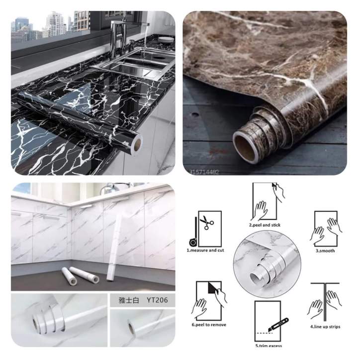 Self Adhesive Sheet - Marble Sheet - Cabinet and Shelf Sheets - Sheets For Kitchen - Water Proof , Anti Oil and Heat Resistant Sheets