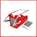 Potato Chips Cutter - French Fries Potato Chipper Machine - Interchangeable Steel Blades - 25 & 49 Slicer - French Fry Potato Chipper + 2 Blades - Vegetable Fries Cutter - Homemade Chips Maker - Red. 