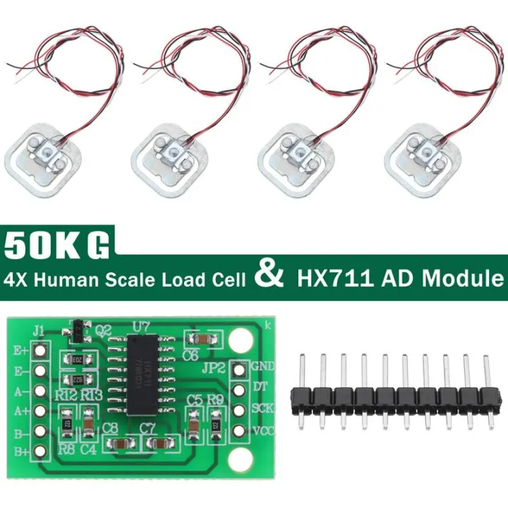 Conventional%204Pcs%2050KG%20Human%20Scale%20Load%20Cell%20Weight%20Sensors+HX711%20Module%20Body%20Load%20Cell%20Weighing%20Sensor%20Pressure%20Sensors%20Measurement%20ToolsTo%20-%20Image%202
