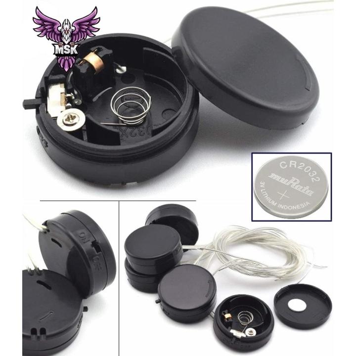 CR2032 Coin Button Cell Holder SDTC Tech 6V 2xCR2032 Battery Case with ON/Off Switch, Cover and Lead Wire