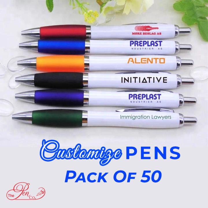 Pack of 50 Customize Name/Logo Plastic Ball Pen