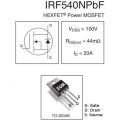 IRF 540 Fast Switching MOSFET IC Integrated Circuit. 
