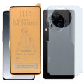 Tecno Camon 30 Matte Glass Fiber Glass Protector + Back Protector Carbon Fiber Matte Soft Skin Sheet For Tecno Camon 30. 
