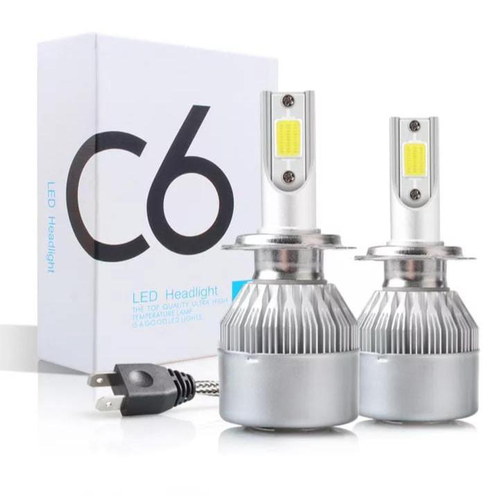 C6 Car Led Headlight Bulbs Extra Bright H4 7200lm 600k