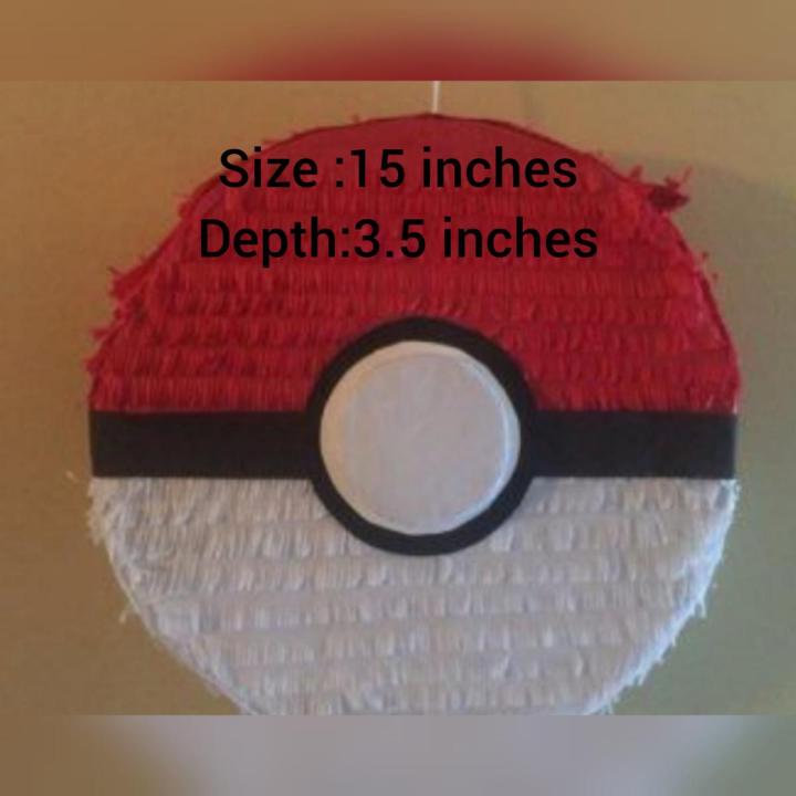 Pokemon Ball Shape Empty Pinata on Pokemon Theme for Kids/ Children Birthday Parties events