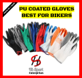 PU coated gloves Palm fit Safety Work glove - Rubber Gloves - 13 guage nylon work Nitrile Gloves Polyester Shell Nitrile Coated Work Gloves - Grip Gloves TPR Coated Precision Work Gloves - bike gloves sport gloves best for work riding Pack of 1 Pair. 