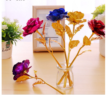 24k Rose Flower Handmade Preserved Rose with Gift Box for Wife ...