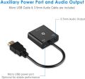 Rankîe 1080P Active HDTV HDMI to VGA Adapter (Male to Female) Converter with Audio for PC, Monitor, Projector, HDTV, Xbox and more. 