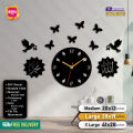 Sarte Wooden Wall Clock | 3D DIY Laser Cut Cnc | Wall Art Design Decoration |  Islamic Clock Hanging Decor | Home Decor Living Room And Offices And For Gifts Item. 
