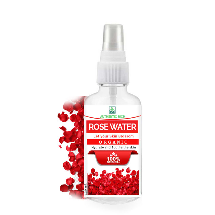 Rose water , Rose water spray, Rose water, Arq-e-Gulab, 100% Pure and Original by Authentic Rich | 120 ml