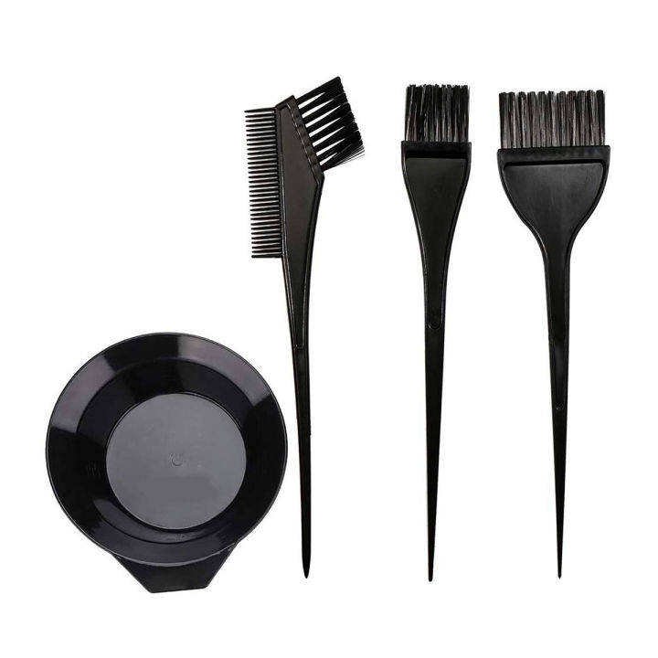 Hair Dye Color Brush and Bowl Set Stylist Tools for DIY Salon, 4Pcs Color Bowl Brushes Tool Mixing Bowl Kit Tint Comb for Hair Tint Dying Coloring Applicator - Dye Brush & Comb/Mixing Bowl/Tint Tool For Men and Women