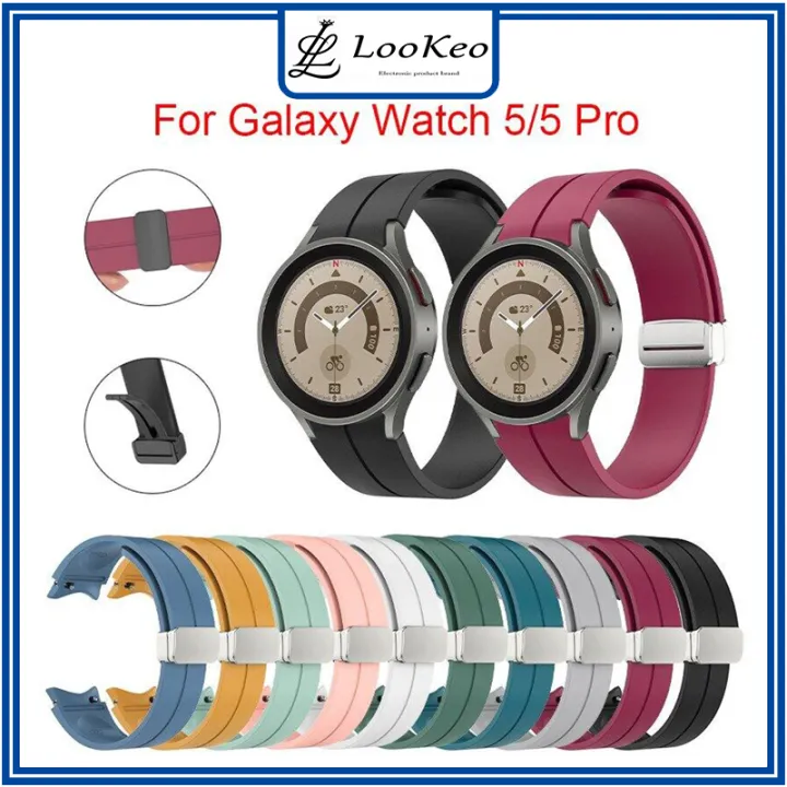 Silicone Watch Strap for Samsung Watch 5 4 44mm 40mm Strap for Samsung Watch 5 Pro 45mm Magnetic Buckle Bands for Samsung Galaxy Watch 4 40mm 44mm / 4 Classic 42mm 46mm Band Magnetic Clasp