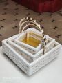 Handmade 3pcs (6,8,10 inches) baskets for Fruit, Bread, Gift, Wedding, Valentine's day, Eid. 