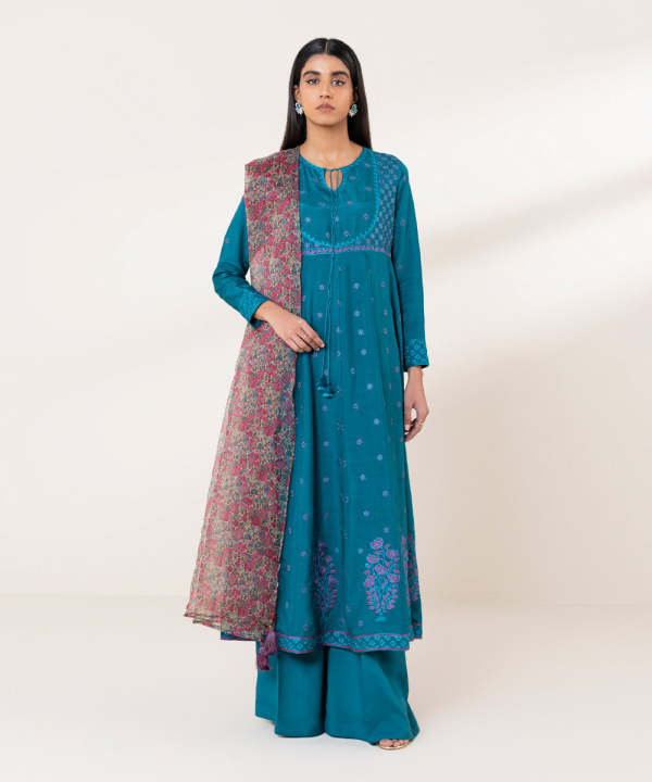 Sapphire RTW - 3 Piece - Embroidered Raw Silk Suit For Women