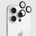 iPhone 16 Pro Max/iPhone 16 Pro - 9H Tempered Glass -Camera Lens Protector w/ Aluminum rings Anti-Scratch, Anti-Shatter,  Case Friendly, Easy Install - Black. 
