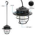 LED Camping Lantern Rechargeable, 4 Modes Infinitely Dimmable Light, Type-C Charging Hanging Retro Light, Battery Powered IPX4 Waterproof Portable Outdoor Tent Electric Lamp. 