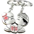 Magnetic Keychain 1Pair Couple Keychain Cartoon Bride/Bridegroom Kiss Key Ring Lovers Love Key Chain Souvenirs Couple gift Valentine's Day Gift. 