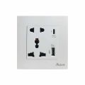 Multi Socket Switch with Dual USB Port Wall Power Socket, High Voltage controller, Hi Speed USB Multi Switch, 13 AMP 5 V Multi Switch Socket Type  C for Mobile Charging. 
