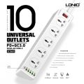 Ldnio SC10610 30W 6-Port USB Charger Power Extension With 10*Outlets / 5 *USB / 1 * PD USB-C ( 3 MONTHS WARRANTY). 