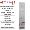 Chanhong Ruba Remote Universal LCD LED TV With Voice + Google Assistant + Bluetooth & Social Buttons Model CH-VER.1W HRM1928 (PAIRING REQUIRED FOR VOICE WORK) WHITE TRIPLE H. 