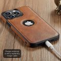 iPhone 12 Pro Max Leather Back Case Slim Fit Stylish Protection Dual Material Design. 