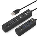 iMice USB HUB 3.0 Multi USB 3.0 HUB Splitter Port 3/6  Multiple USB Hab SD Card Reader High Speed Usb Combo for Computer Laptop（USB3.0 White-3port）. 