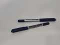 Pack of 2 Pens, Uni-Ball Eye Micro, 0.5mm Ball 0.2mm Line, Roller Ball Pen, UB -150, Blue ink, Pigment Ink, Stainless Steel Tip, The Uni-Flow System, Unique Window.. 