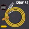 120W 6A Liquids Silicone Super Fast Charge USB Cable With LED Light Type-C & Micro USB For Xiaomi Huawei Samsung Vivo 1M. 