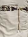 Beaded Belt with Gold Chain & Marble Bead for Women | Unique Style Belt For Girls | 28 Inches. 
