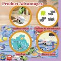 Puzzle Racer Car Track, Puzzle Racer Kids Car Track Set, Puzzle Track Car Play Set, Children Puzzle Electric DIY Assembly Railcar Track For Kids 5pcs 15pcs 25pcs Automatic Rail City in Multiple themes Ocean forest Dino Aerospace Educational Learning Toys. 