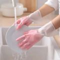 Gradient Color Waterproof Latex Gloves Women's Thin Laundry Household Cleaning Gloves Durable Kitchen. 