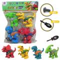 Dinos Assembly Series - 4 Pcs Dinosaur Assemble Play With Plastic Screw Driver. 