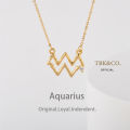 TBK Aquarius - Minimal Zodiac Sign Choker Necklace Fashion Accessories Hypoallergenic 1098n-1. 