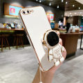 COROGI for iPhone 8 Plus / iPhone 7 Plus Back Cover with Free Lanyard Cartoon Astronaut Folding Stand Luxury 6D Plating Square Shiny Cases Soft Silicone Mobile Phone Case Pouch. 
