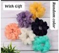 PACK of 5 Random organza  Lightweight Hair Scrunchie Scrunch Bobble Elastic Band Handmade medium size hair tie fashion hair accessories for women and girls hair rope soft tissue organza fashion transparent scrunchies. 