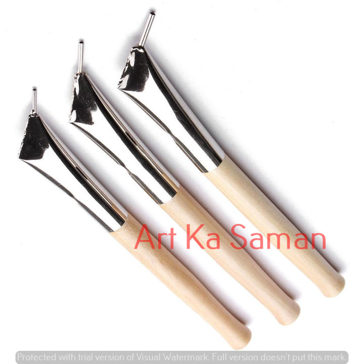 3Pcs Batik Pen Knife Pottery Clay Wax Print Tool Sculpture Sculpte Carve Craft Art Artwork Paint