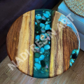 epoxy resin coffee table with metal legs outdoor table wooden round table. 