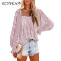 ECHIDNA Fall Blouse Long Sleeves Flared Cuff Autumn Tops. 