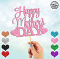 Happy Mothers Day Glitter Cake Topper For Party Celebration, Customized Topper for Birthday Decoration, Personalised Topper in Urdu with ANY NAME, ANY AGE. 