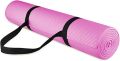 DM Yoga Mat Double Sided Soft Thickness Anti Tears Sports Matt Gym Fitness Workout Extra Thick High Density Exercise Pad Non-Slip Surface Aerobics With Durable Pvc Carrying Strap for Men,Women,Boys and Girls 12mm 6 x 2 feet. 