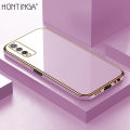 Hontinga for Vivo Y20 2021 Back Cover Luxury 6D Plating Frame Shiny Bling Case Soft Silicone Square Phone Cases. 