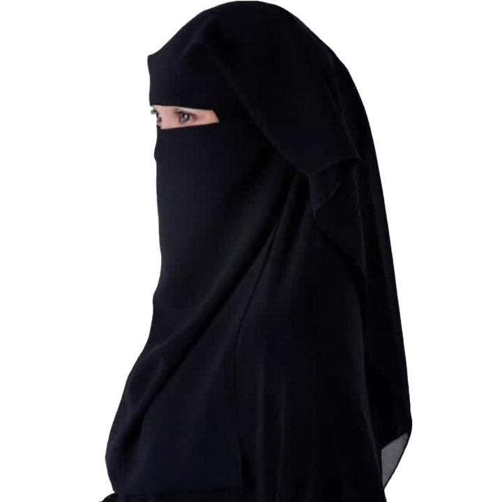 Double Layered Black Abaya Niqab Breathable Fabric Hijab Naqab Nakab for Women and Girls