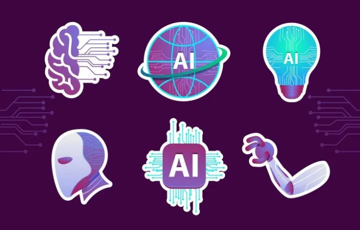 AI stickers Inspiration Pack of 6 Sticker artificial intelligence 2 cm ...