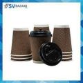 Disposable Stylish Printed Ripple Coffee Cups with Lid/Cover 50 packs. 