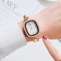 Elegant Rectangle Watches Women Fashion Luxury Shell noodles Quartz Wristwatches Casual Female Leather Watch Montre Femme. 