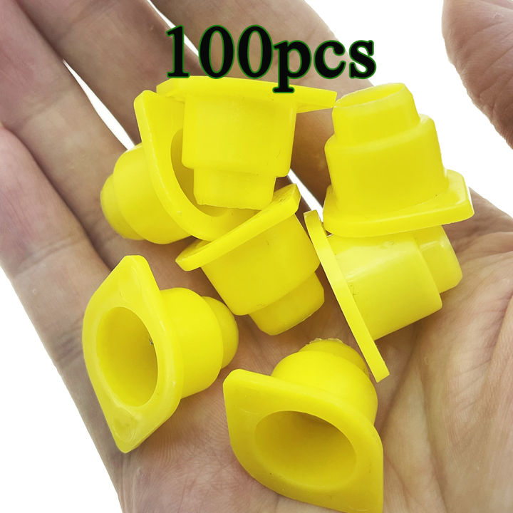 100pcs Queen Bee Honey Plastic Nicot Rearing Brown Egg Larva Cell Cup Holder Breeding Raising Beekeeping Tools Supplies
