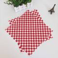 Burger-200 PCS x checkered food packaging papers-Red & White. 
