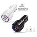 Car Charger fast QC 3.0 Qualcomm original Car Charger fast QC 3.0  fast charging with blue Lights, car charging Spot. 