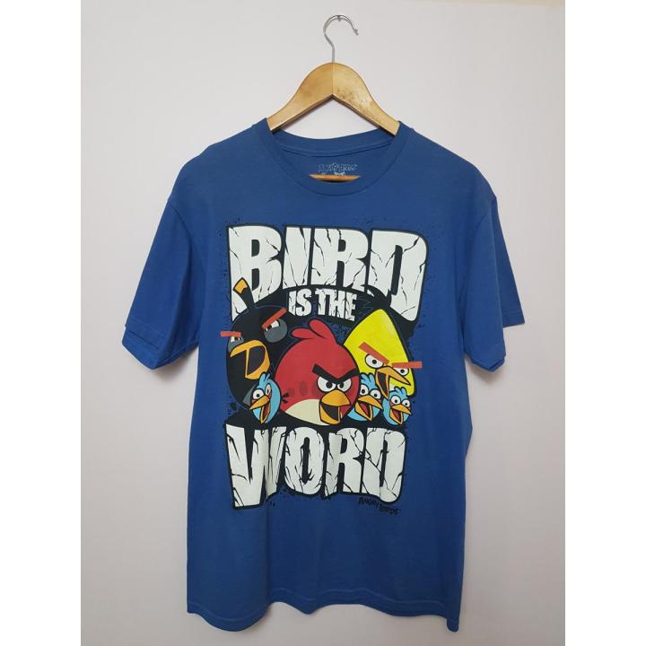 Original Angry Bird Shirt 100% Cotton Bird Is The Word Graphic Tee