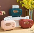 Retro Radio Multifunctional Desktop Tissue Box Cover Holder Vintage Dispenser Storage Napkin Case Tissue Organizer Storage Box Container for Home and Office Use. 